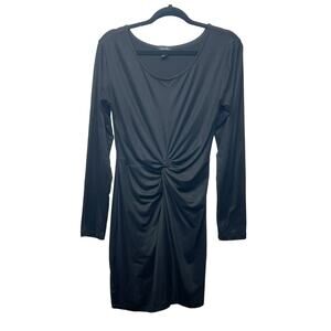 Justify Long Sleeve Pullover Twisted Front Black Dress Juniors Sz Large Stretch
